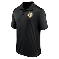 Men's Fanatics  Black Boston Bruins Left Side Block Polo