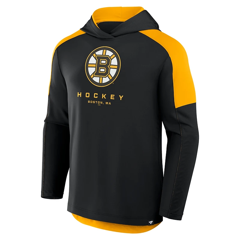 Sweat à capuche noir Fanatics pour homme, style transitionnel, des Bruins de Boston