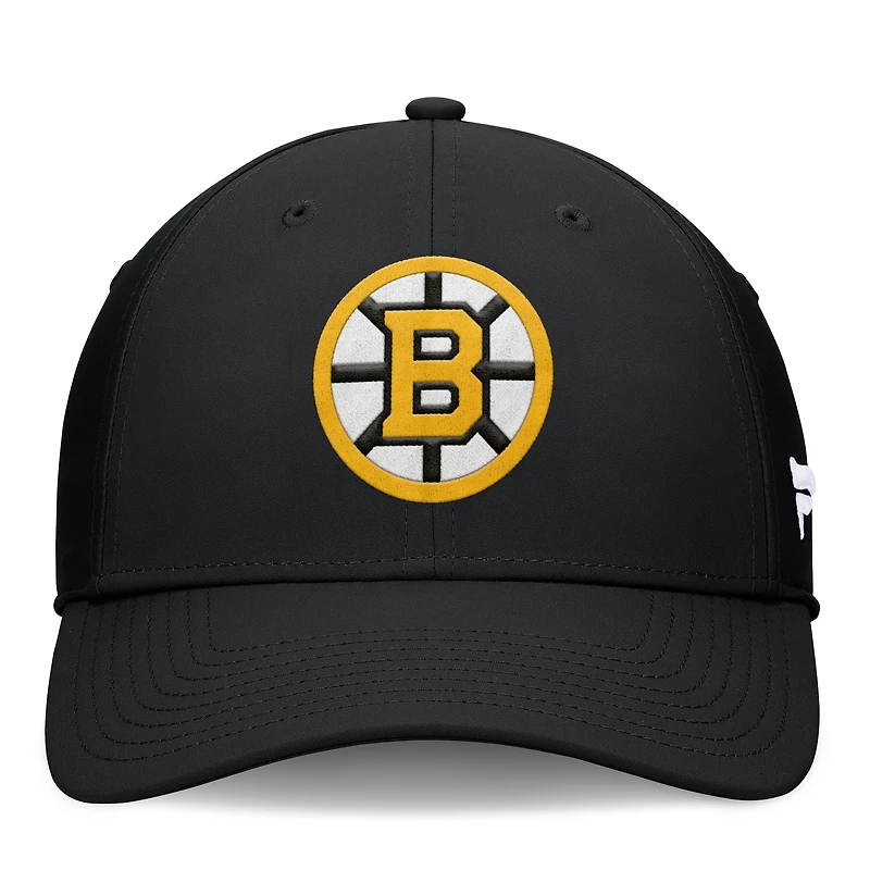 Casquette Fanatics noire pour homme avec logo principal Flex des Bruins de Boston