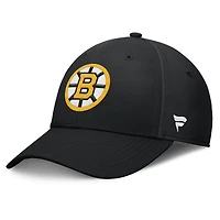 Casquette Fanatics noire pour homme avec logo principal Flex des Bruins de Boston