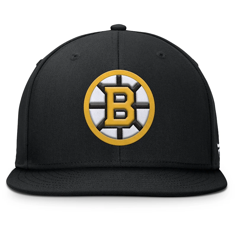 Casquette snapback noire Fanatics pour homme avec logo principal des Bruins de Boston