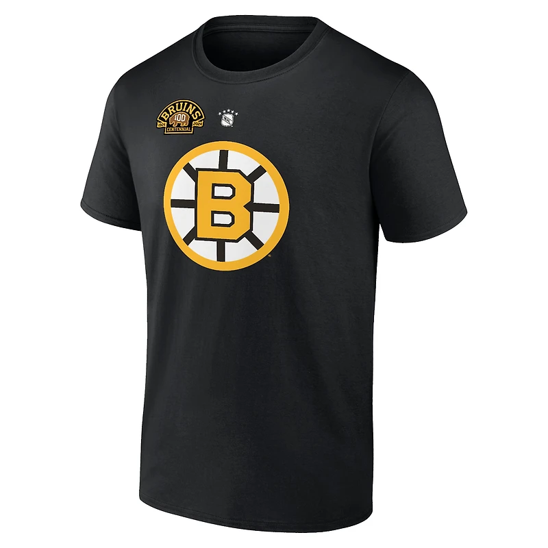 Fanatics pour hommes Bobby Orr noir Boston Bruins Centennial Authentic Stack Nom et numéro du joueur retraité T-shirt