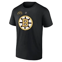 T-shirt authentique avec nom et numéro de pile des Bruins Boston Fanatics Brad Marchand pour hommes
