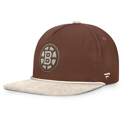 Casquette ajustable vintage fanatiques marron/crème des Bruins de Boston pour hommes