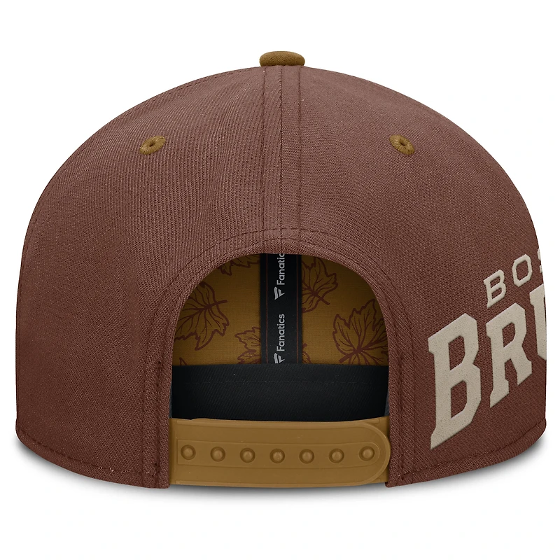 Men's Fanatics Brown Boston Bruins Fall Leaves Acreage Snapback Hat