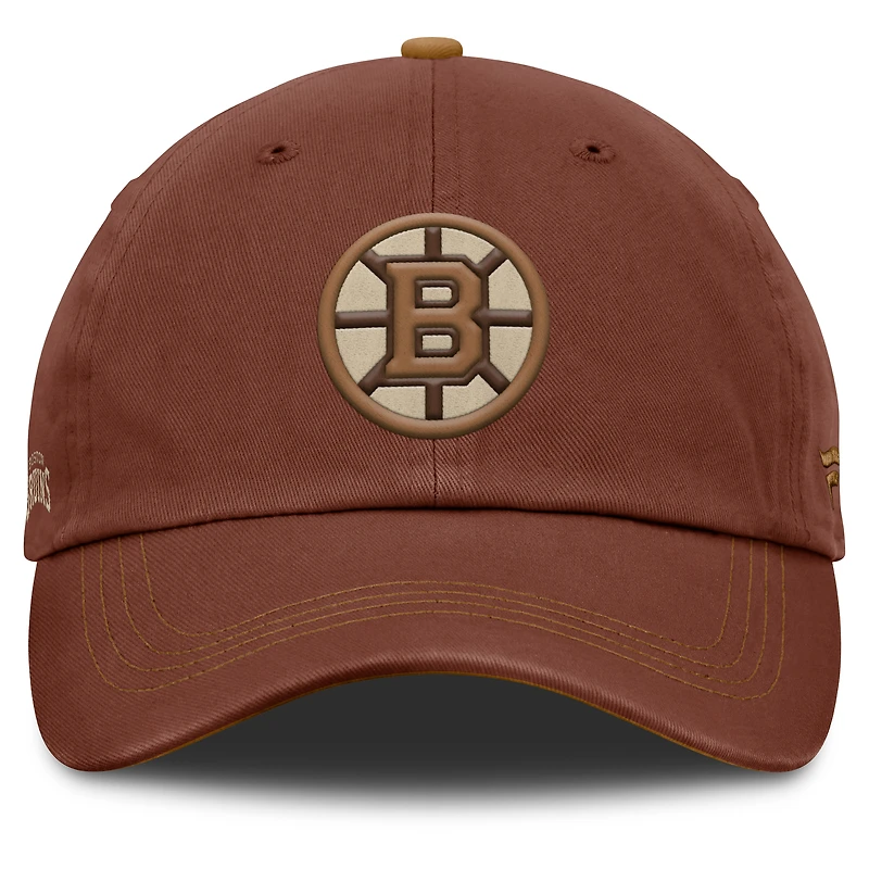 Men's Fanatics  Brown Boston Bruins Fall Leaves Timber Adjustable Hat