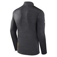 Haut à enfiler authentique quart de zip Fanatics Charcoal Boston Bruins pour hommes