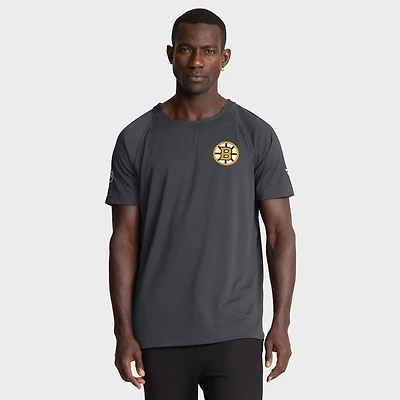 Men's Fanatics Charcoal Boston Bruins Authentic Pro Rink Raglan Performance T-Shirt