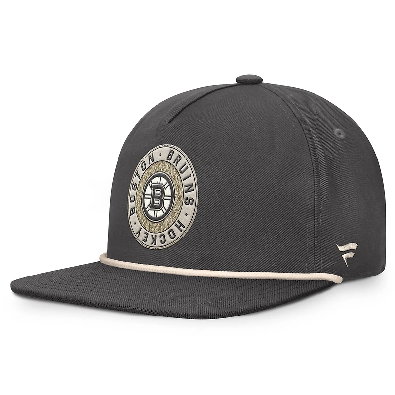 Casquette ajustable Fanatics pour homme Boston Bruins Closer en charbon