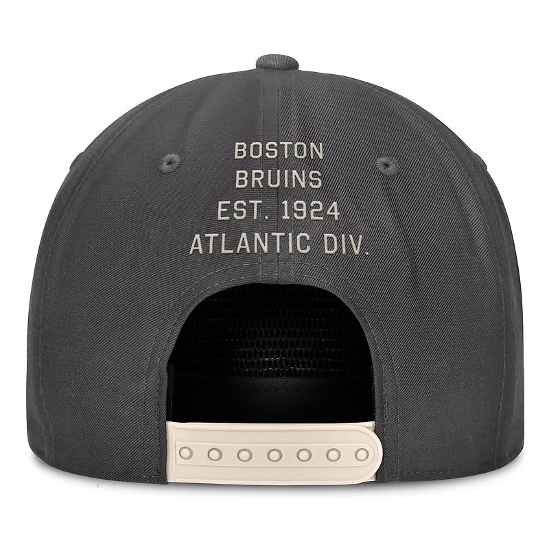 Casquette ajustable Fanatics pour homme Boston Bruins Closer en charbon