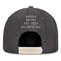 Casquette ajustable Fanatics pour homme Boston Bruins Closer en charbon