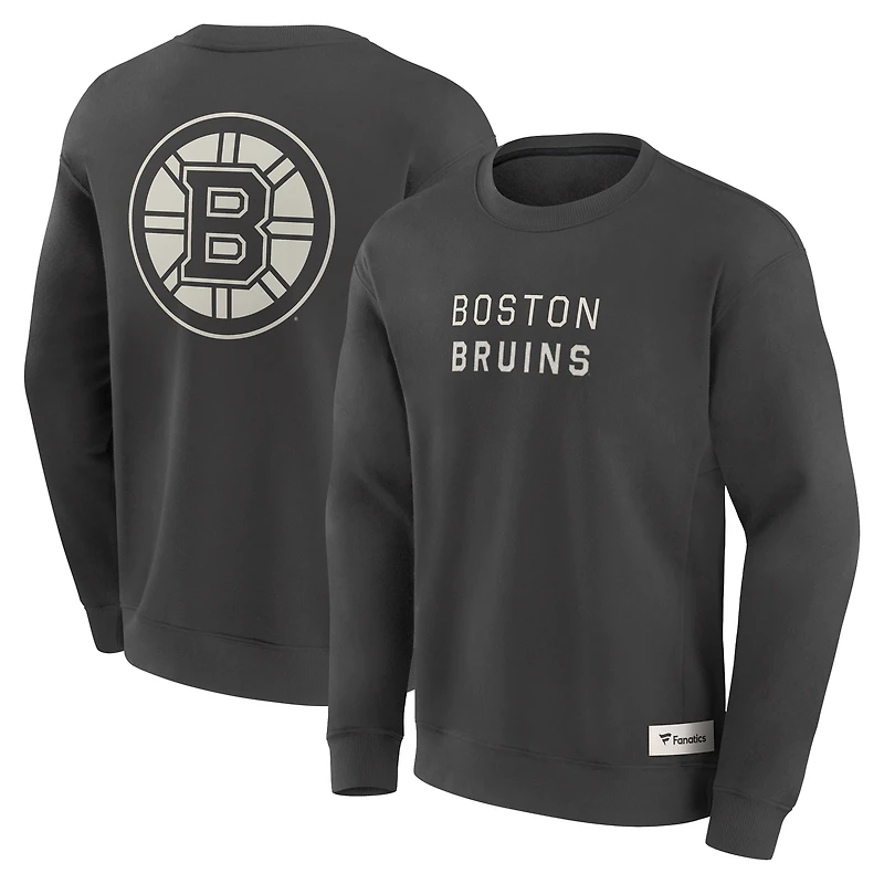 Sweat-shirt à capuche Fanatics pour homme, anthracite, Boston Bruins Elements Future Ground Lettering
