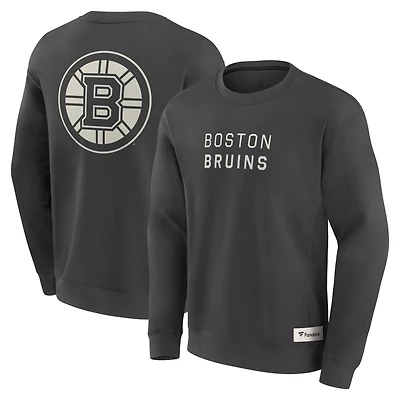 Sweat-shirt à capuche Fanatics pour homme, anthracite, Boston Bruins Elements Future Ground Lettering