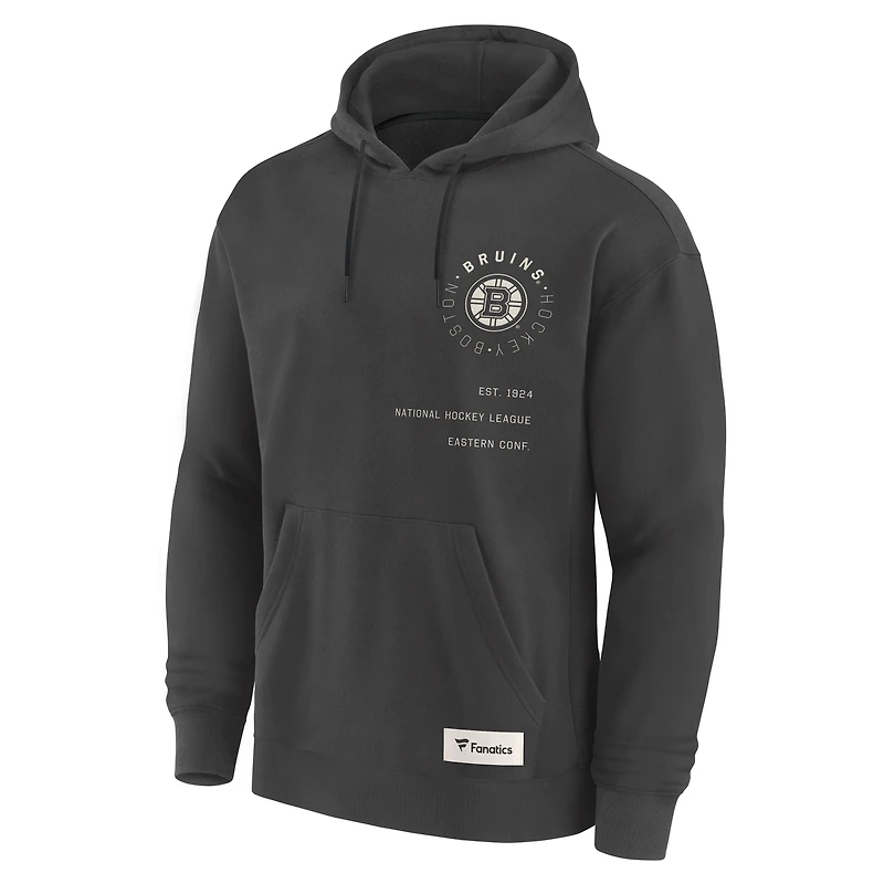 Sweat à capuche Fanatics Anthracite Boston Bruins Future Ground Info pour homme