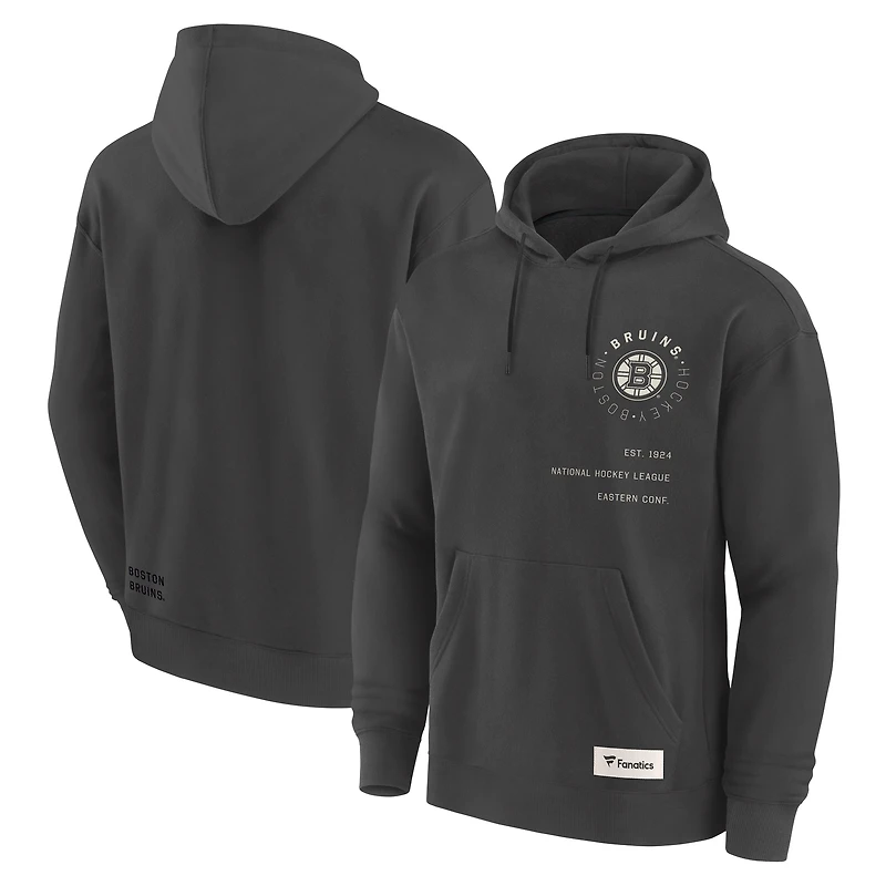 Sweat à capuche Fanatics Anthracite Boston Bruins Future Ground Info pour homme