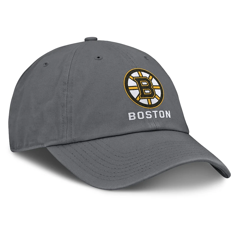 Casquette ajustable délavée Fanatics pour hommes Boston Bruins anthracite