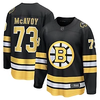 Maillot Charlie McAvoy noir des Bruins de Boston pour hommes, joueur échappé à domicile