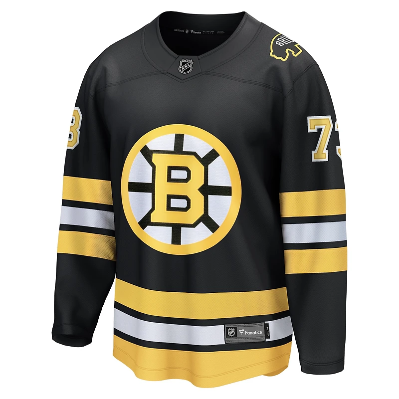 Maillot Charlie McAvoy noir des Bruins de Boston pour hommes, joueur échappé à domicile