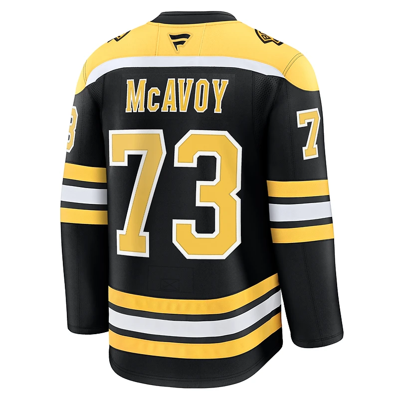 Maillot à domicile Premium Charlie McAvoy noir des Bruins de Boston Fanatics pour hommes