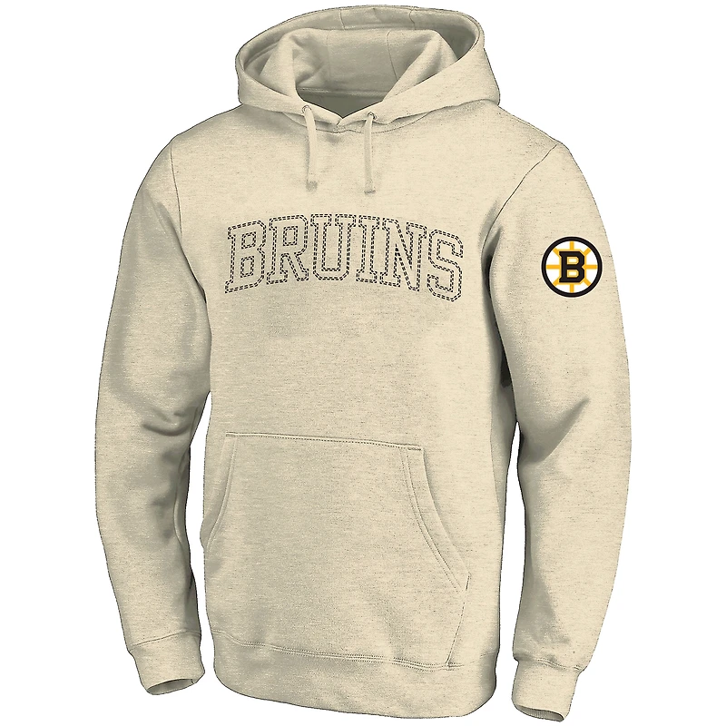 Men's Fanatics Cream Boston Bruins Big &Tall Stitch Hoodie