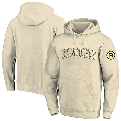 Sweat à capuche Fanatics Cream Boston Bruins pour homme, grandes tailles.