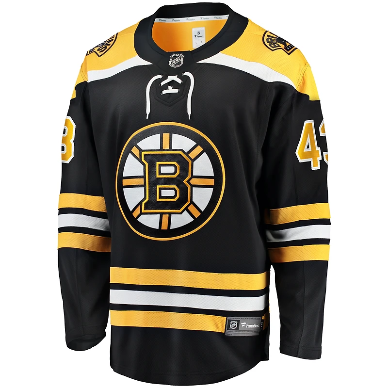Fanatics Danton Heinen pour hommes, noir, maillot de joueur échappé à domicile des Bruins Boston