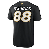 Men's Fanatics David Pastrnak Black Boston Bruins Authentic Pro Prime Name & Number T-Shirt