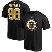 Men's  Fanatics David Pastrnak Black Boston Bruins B&T Name and Number T-Shirt