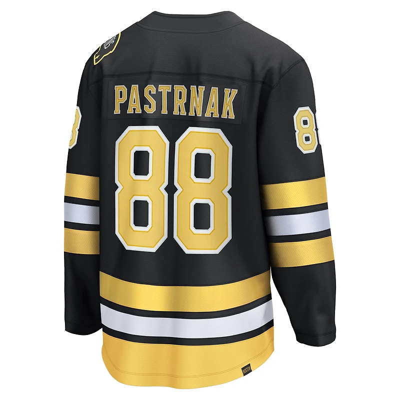 Maillot de joueur échappé à domicile des Bruins Boston noir David Pastrnak Fanatics pour hommes
