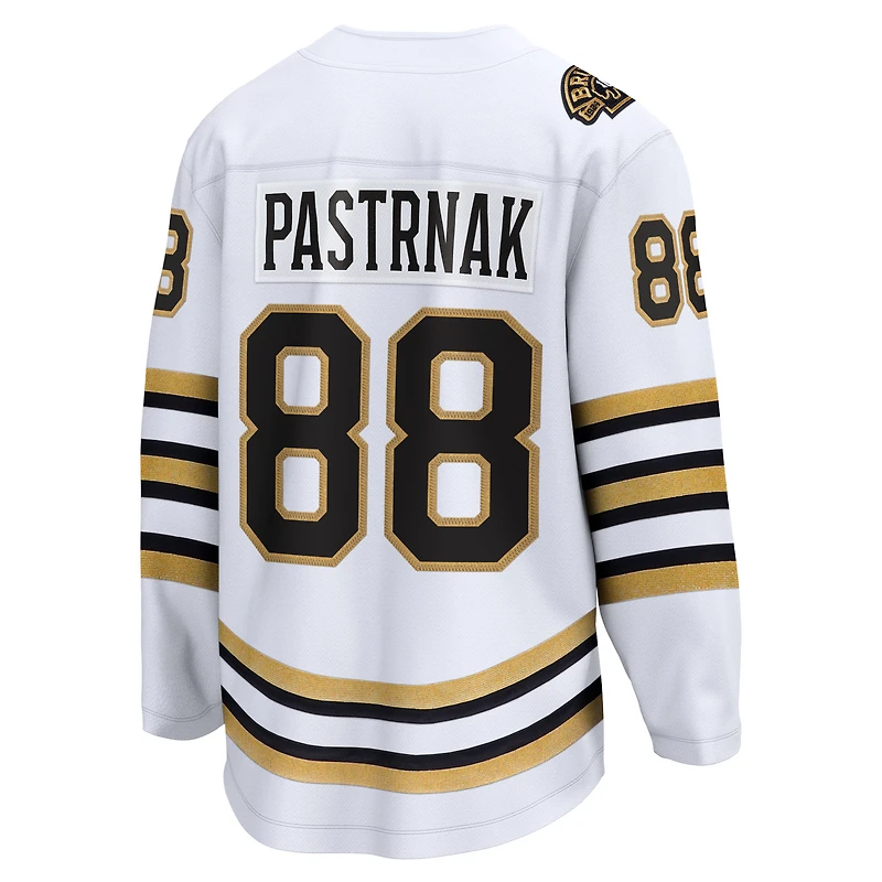 Men's Fanatics David Pastrnak White Boston Bruins 100th Anniversary Breakaway Jersey