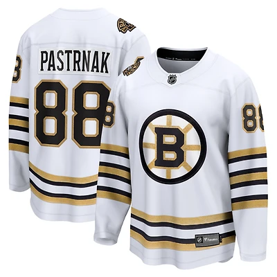 Men's Fanatics David Pastrnak White Boston Bruins 100th Anniversary Breakaway Jersey
