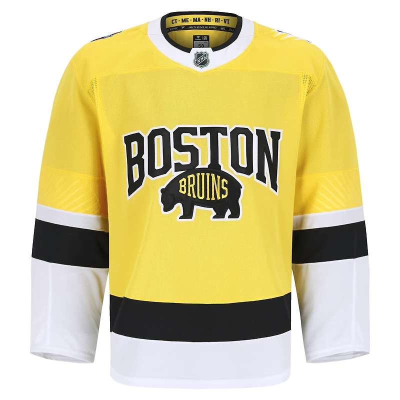 Maillot authentique professionnel Fanatics jaune des Bruins de Boston, série stades la LNH 2026, pour hommes