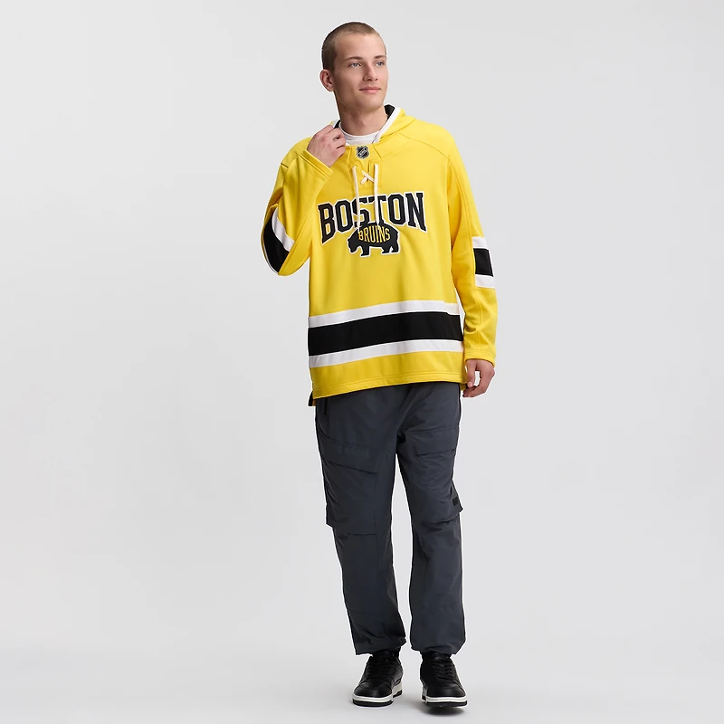 Men's Fanatics Gold Boston Bruins 2026 NHL Stadium Series Lace Up Hoodie
