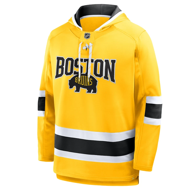 Men's Fanatics Gold Boston Bruins 2026 NHL Stadium Series Lace Up Hoodie