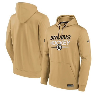 Men's Fanatics Gold Boston Bruins Authentic Pro Fleece Pullover Hoodie