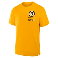 Men's Fanatics  Gold Boston Bruins Crash The Net Legacy T-Shirt