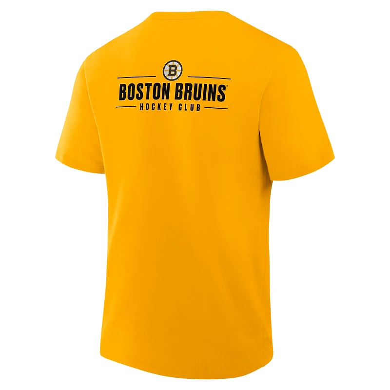 Men's Fanatics  Gold Boston Bruins Crash The Net Legacy T-Shirt
