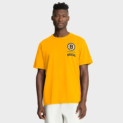 Men's Fanatics  Gold Boston Bruins Crash The Net Legacy T-Shirt