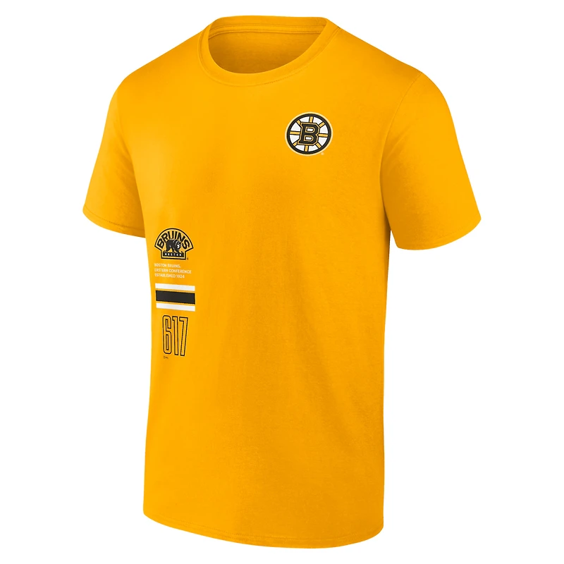 T-shirt Fanatics Gold pour hommes, représentant des Bruins de Boston