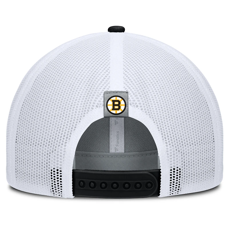 Men's Fanatics Gray/Black Boston Bruins Fundamental Adapt Trucker Adjustable Hat
