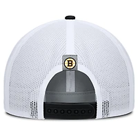 Men's Fanatics Gray/Black Boston Bruins Fundamental Adapt Trucker Adjustable Hat