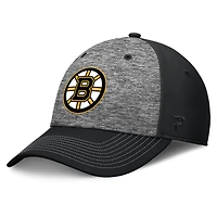 Casquette Fanatics gris/noir pour homme Boston Bruins Fundamental Top Shelf 2-Tone Flex