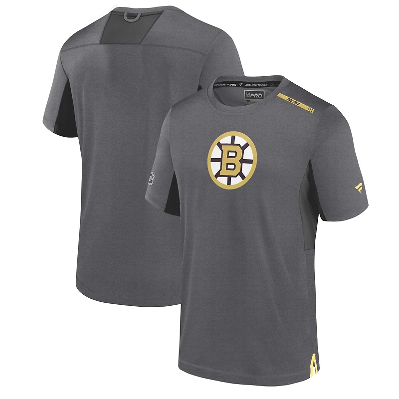T-shirt Fanatics gris authentique pour homme des Bruins de Boston