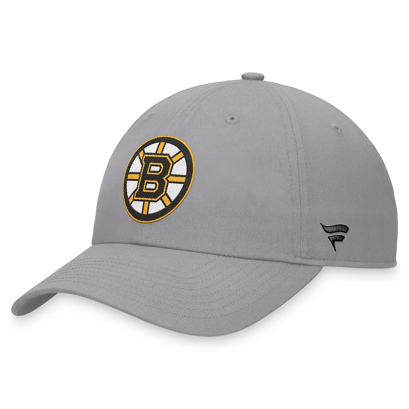 Casquette réglable pour temps supplémentaire Fanatics gris des Bruins de Boston pour hommes