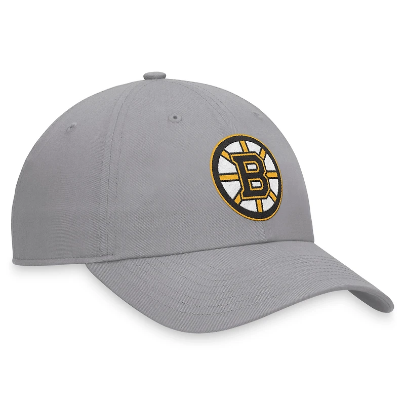 Casquette réglable pour temps supplémentaire Fanatics gris des Bruins de Boston pour hommes