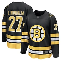 Maillot de joueur échappé à domicile des Bruins Boston noir Fanatics Hampus Lindholm pour homme
