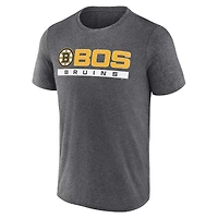 T-shirt Playmaker Fanatics Heather Charcoal pour hommes des Bruins de Boston