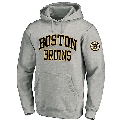 Sweat à capuche en polaire gris chiné Fanatics pour hommes des Bruins de Boston, grande taille
