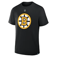 Men's Fanatics Jeremy Swayman Black Boston Bruins Authentic Stack Name & Number T-Shirt