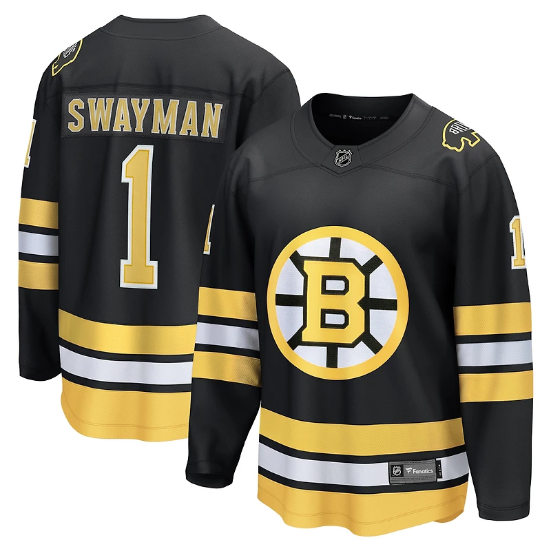 Men's Fanatics Jeremy Swayman Black Boston Bruins Home Breakaway Player Jersey